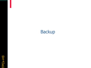 TPCx–HDTPCx-HSTPCx-HSTPCx-HSPCx-HS
Backup
 
