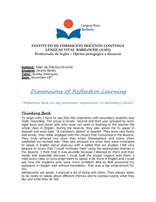 INSTITUTO DE FORMACIÓN DOCENTE CONTINUA
LENGUAS VIVAS BARILOCHE (A-052)
Profesorado de Inglés – Opción pedagógica a distan...