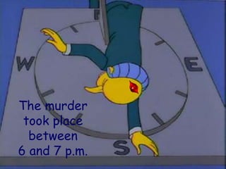 The murder
took place
between
6 and 7 p.m.