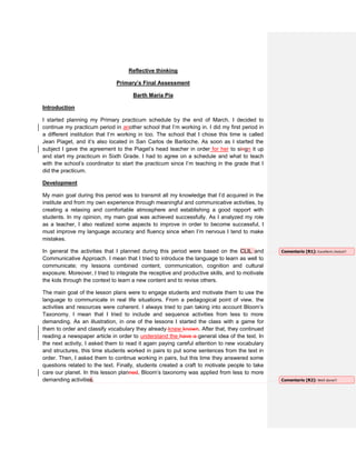 Reflective thinking
Primary’s Final Assessment
Barth María Pía
Introduction
I started planning my Primary practicum schedu...