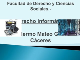 Universidad Nacional de AsunciónFacultad de Derecho y Ciencias Sociales.-Derecho informáticoGuillermo Mateo Gadea Cáceres 
