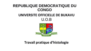 REPUBLIQUE DEMOCRATIQUE DU
CONGO
UNIVERSITE OFFICIELLE DE BUKAVU
U.O.B
Travail pratique d’histologie
 