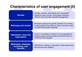 User engagement in the digital world