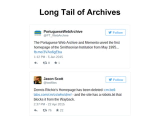 Long Tail of Archives
 