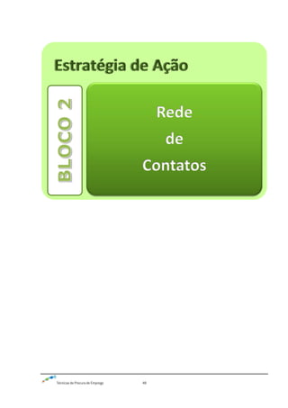 Técnicas de Procura de Emprego 48
Rede
de
Contatos
 