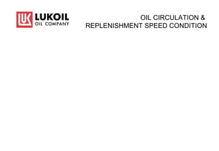 OIL CIRCULATION &
REPLENISHMENT SPEED CONDITION
 