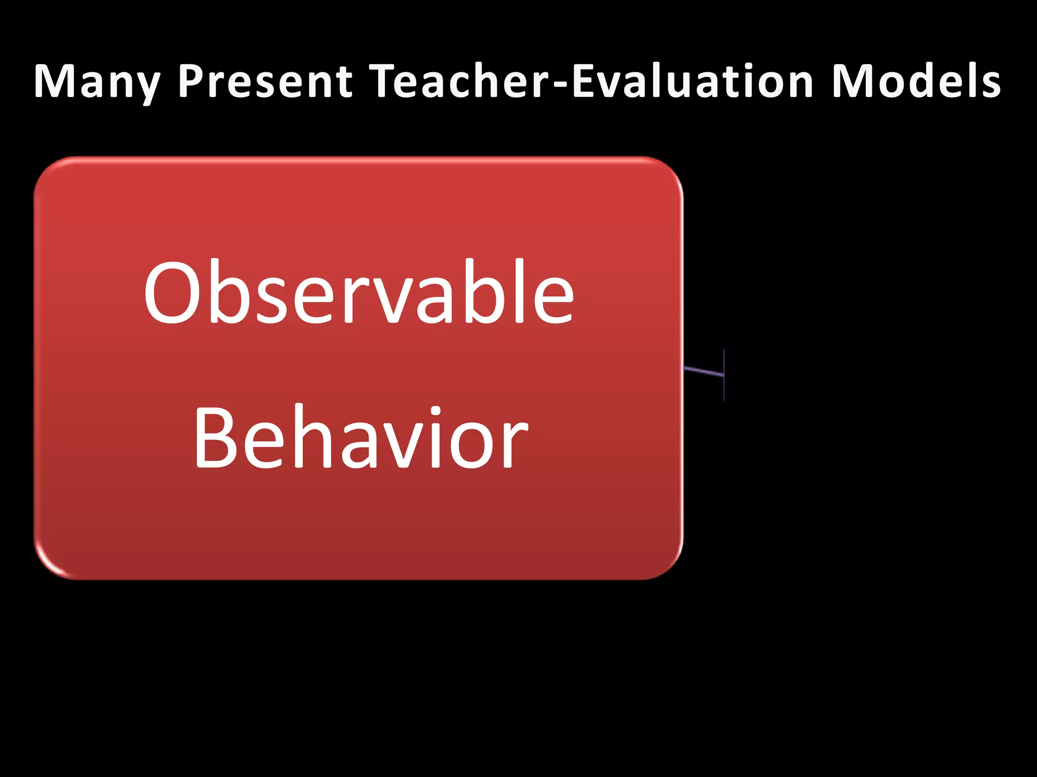 Many Present Teacher-Evaluation Models