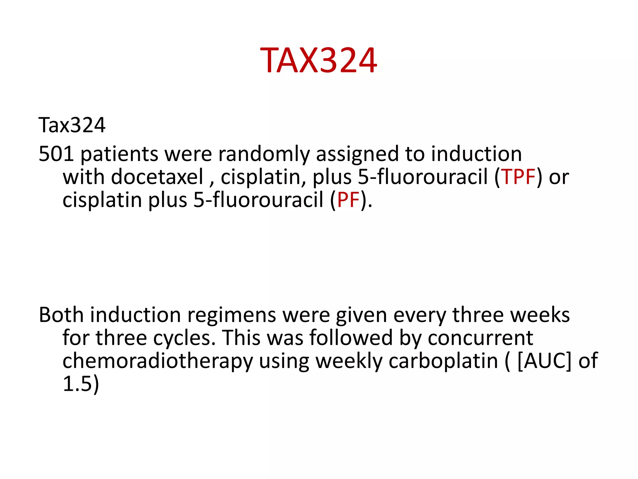 INDUCTION CHEMOTHERAPY WITH TPF IN HEAD & NECK CANCERS | PPTX