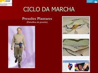 CICLO DA MARCHA
Pressões Plantares
(Palmilhas de pressão)
 
