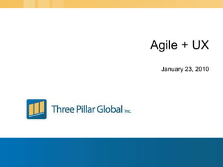 January 23, 2010 Agile + UX 
