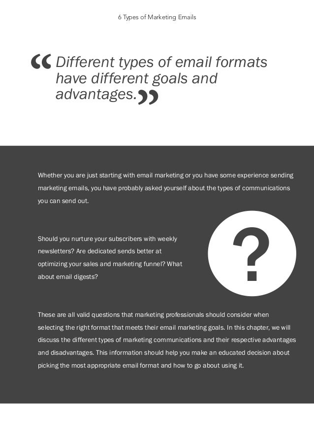 6 Types Of Marketing Emails