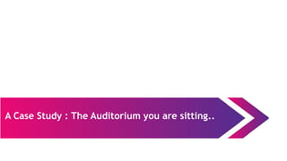 A Case Study : The Auditorium you are sitting..
 