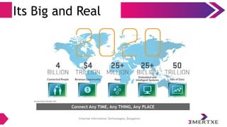 Emertxe Information Technologies, Bangalore
Its Big and Real
Connect Any TIME, Any THING, Any PLACE
 