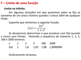 7 – Limite de uma função
 