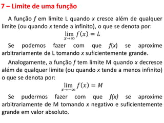 7 – Limite de uma função
 