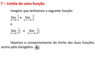7 – Limite de uma função
 