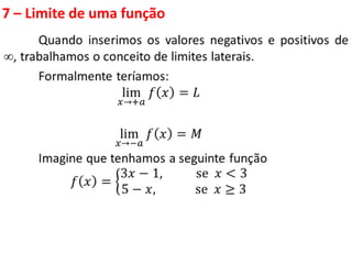 7 – Limite de uma função
 
