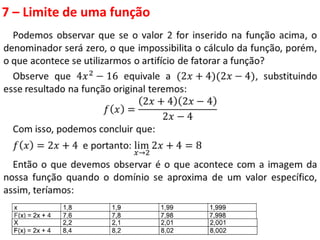 7 – Limite de uma função
 