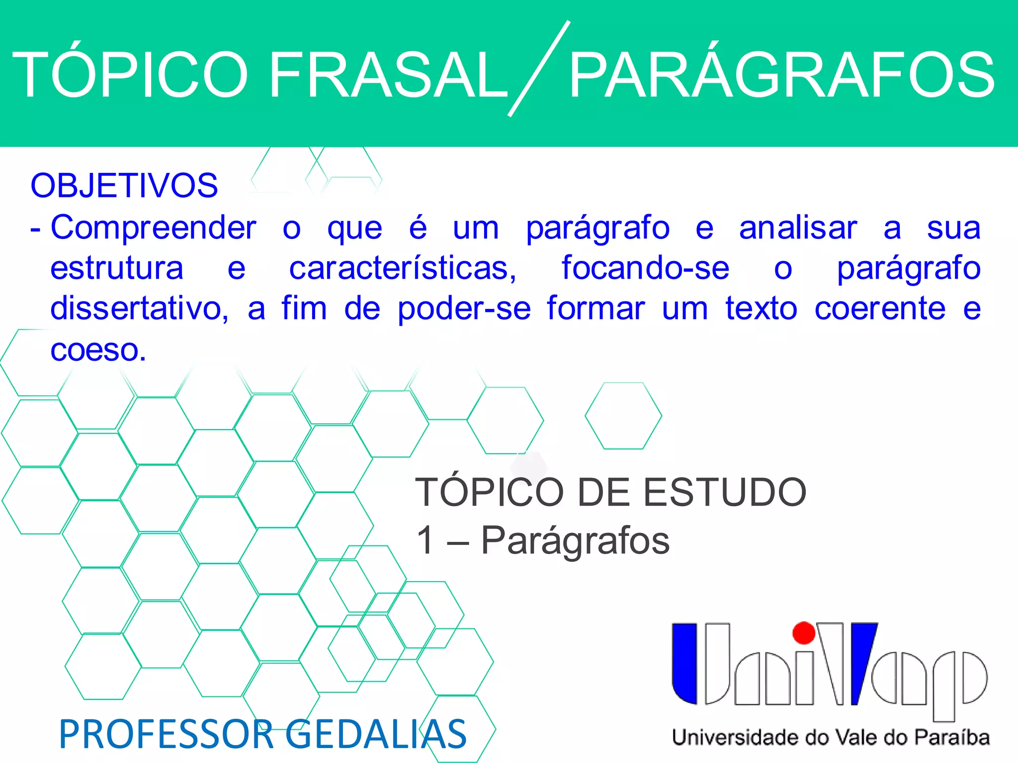 Tópico frasal - parágrafos | PDF