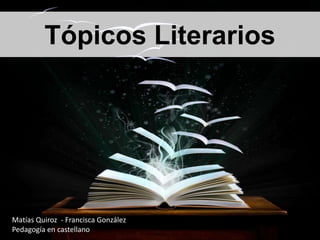 Tópicos Literarios

Matías Quiroz - Francisca González
Pedagogía en castellano

 