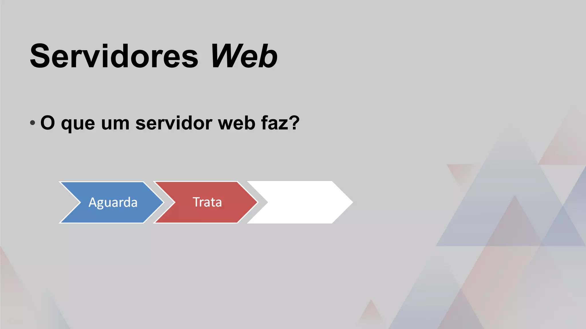 Servidores Web
• O que um servidor web faz?
 