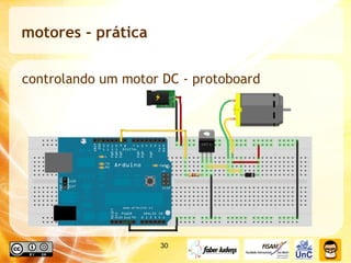 motores - prática controlando um motor DC - protoboard 