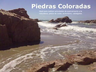 Piedras Coloradas Ideal para realizar actividades de acercamiento a la naturaleza, pesca de costa, ecoturismo, cabalgatas. 