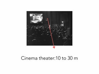 Cinema theater:10 to 30 m
 