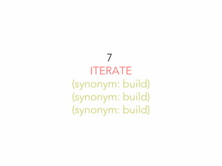 7
ITERATE
(synonym: build)
(synonym: build)
(synonym: build)
 