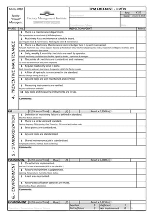TPM-3 Checklist Spanish + English (updated 2019) | PDF
