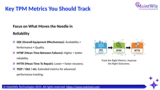 Tpm Reliability TPM Metrics & Measurement: Drive Performance Excellence with TPM ...
