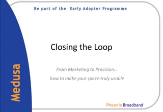 Closing the Loop

  From Marketing to Provision...
how to make your space truly usable
 