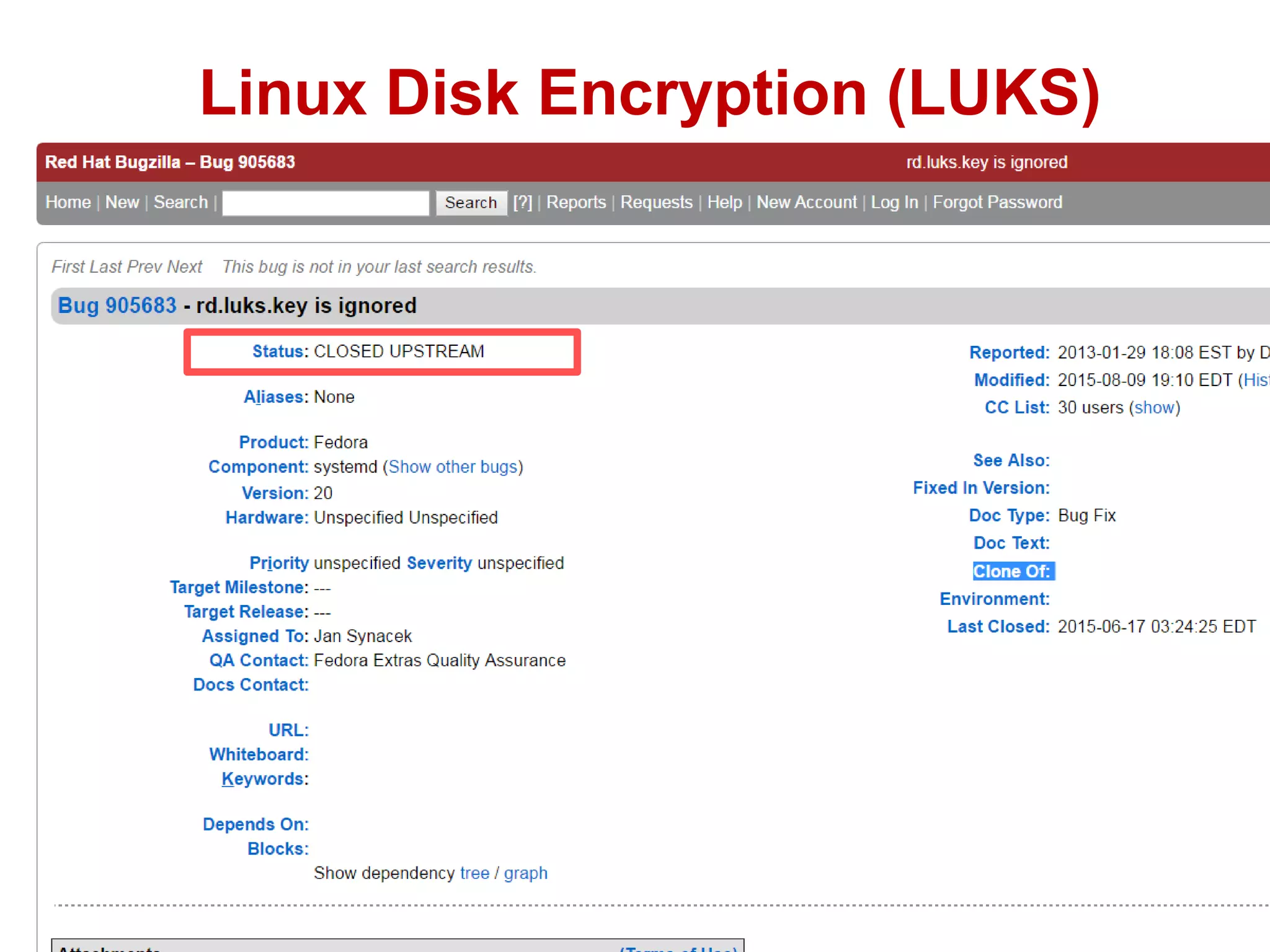 Linux Disk Encryption (LUKS)
 