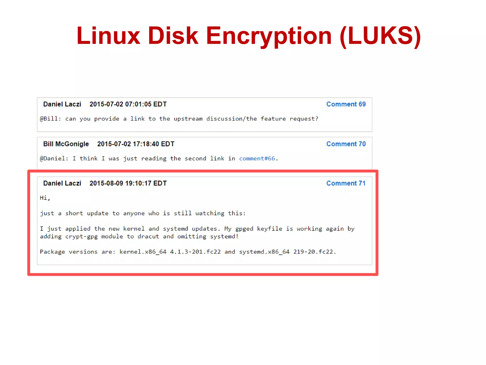 Linux Disk Encryption (LUKS)
 