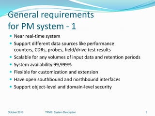 Telecom Performance Management System: Overview | PPTX