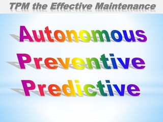 TPM the Effective Maintenance
 