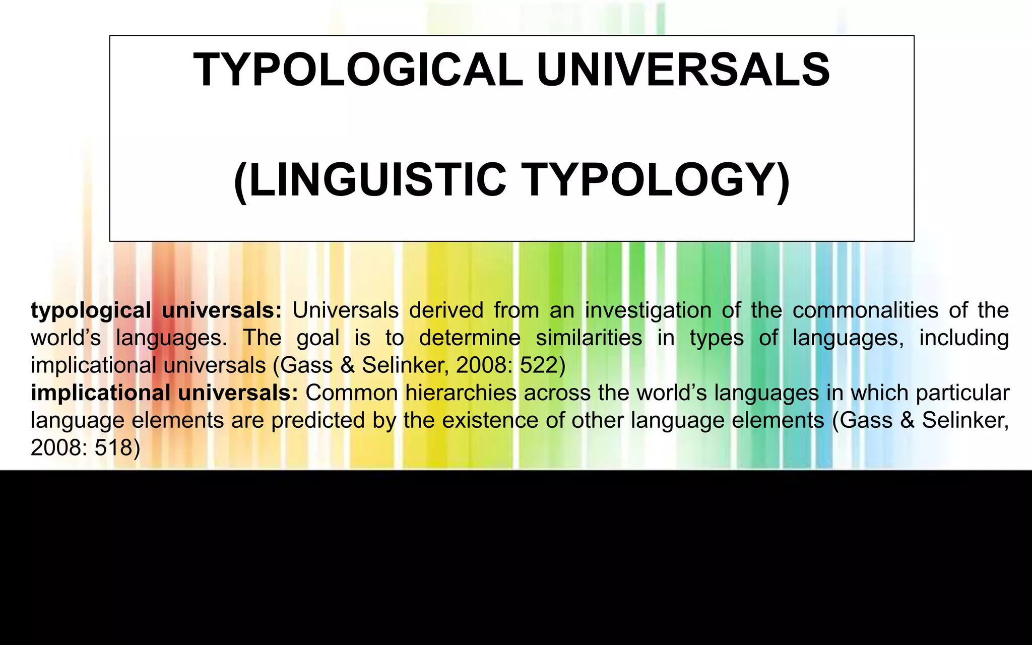 Tpological Universals & SLA (Linguistic Typology) | PPTX