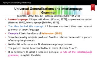 Tpological Universals & SLA (Linguistic Typology) | PPT