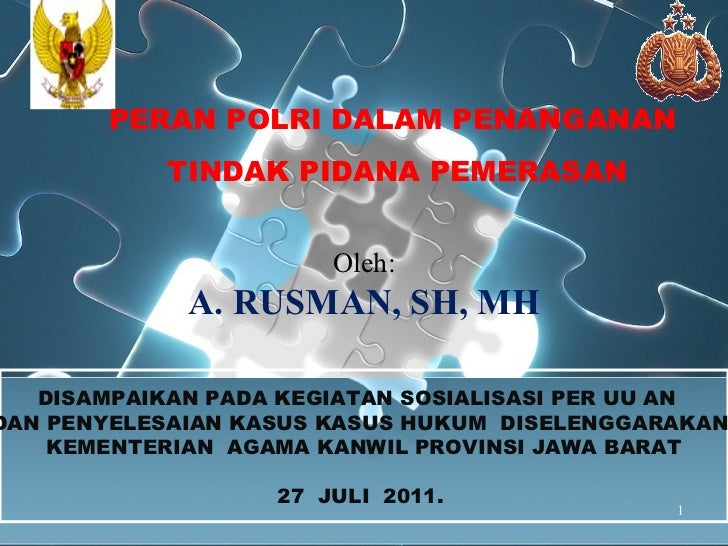 Tindak Pidana Pemerasan