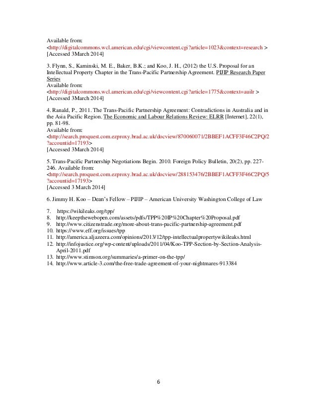 Tpp Intellectual Property Analysis Tpp Intellectual Property Analysis