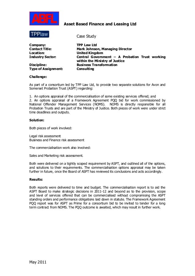 Avon and Somerset Probation Trust Case Study