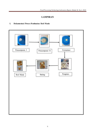 Lab Roti Laporan Praktikum TPP Materi 2 Roti Manis dan Roti Tawar - UNPAS | DOCX