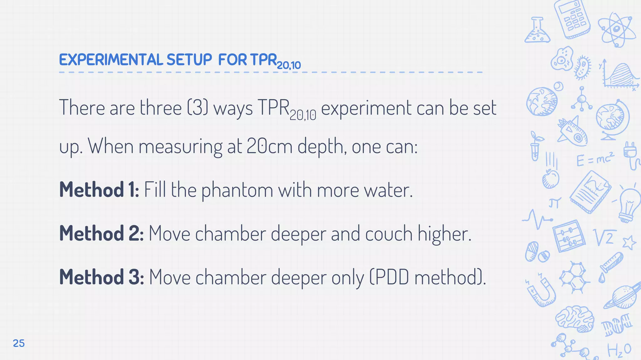 Phantom Method TISSUE PHANTOM RATIO - THE PHOTON BEAM QUALITY INDEX | PPTX