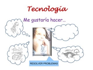 Tecnología
Me gustaría hacer…
RESOLVER PROBLEMAS
 