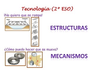 Tecnología (2º ESO)
¡No quiero que se rompa!
¿Cómo puedo hacer que se mueva?
 