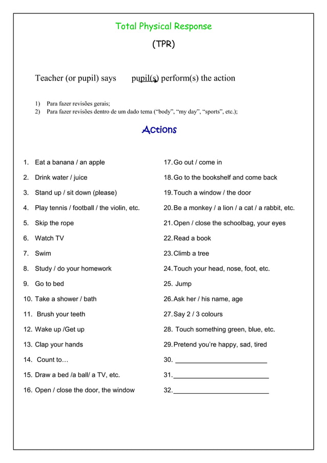 Tpr Activities | DOCX