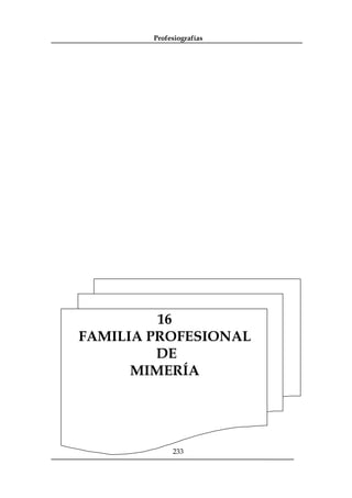 Profesiografías
233
16
FAMILIA PROFESIONAL
DE
MIMERÍA
 