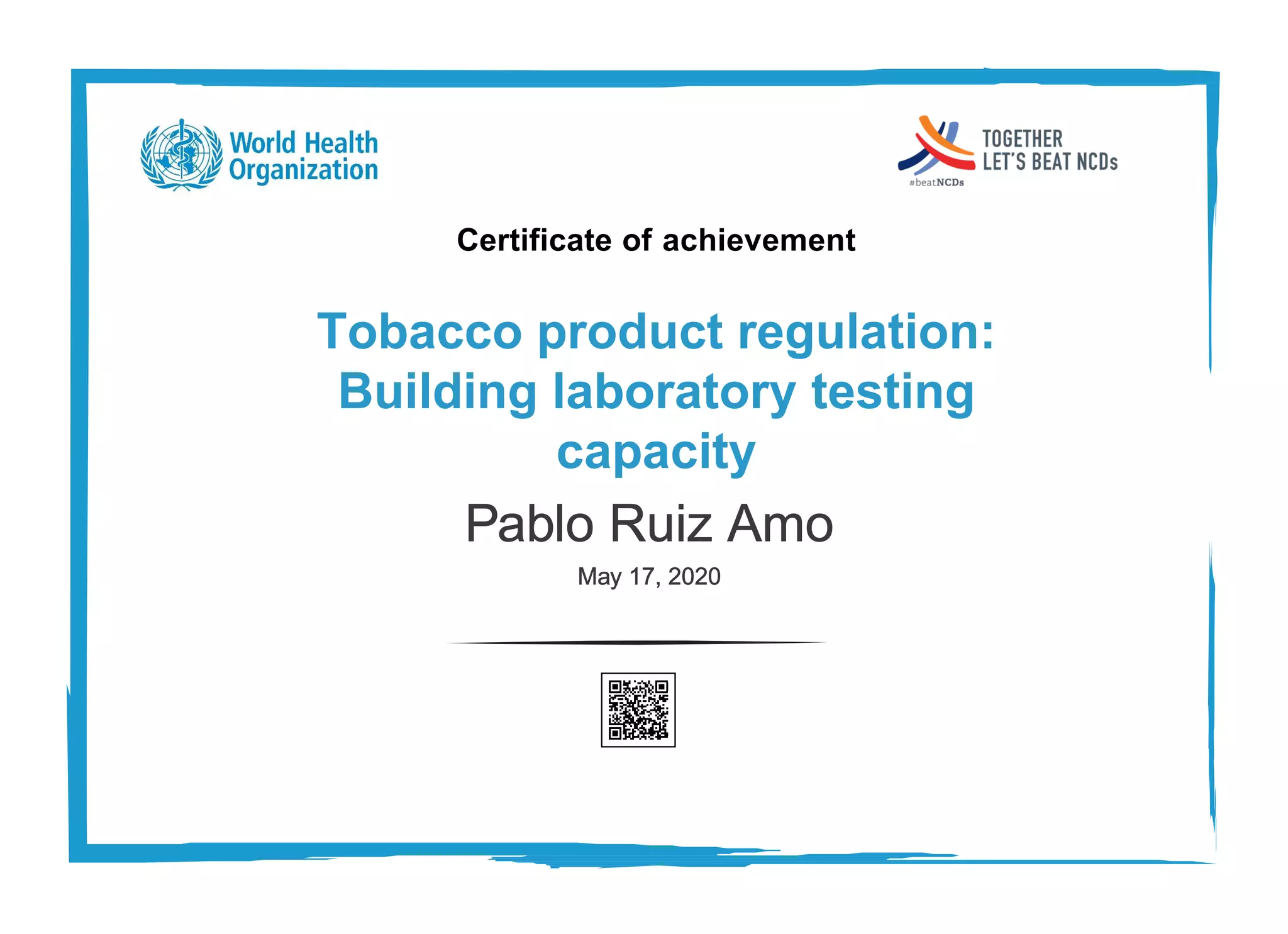 WHO Tobacco Product Regulation Pablo Ruiz Amo PPT