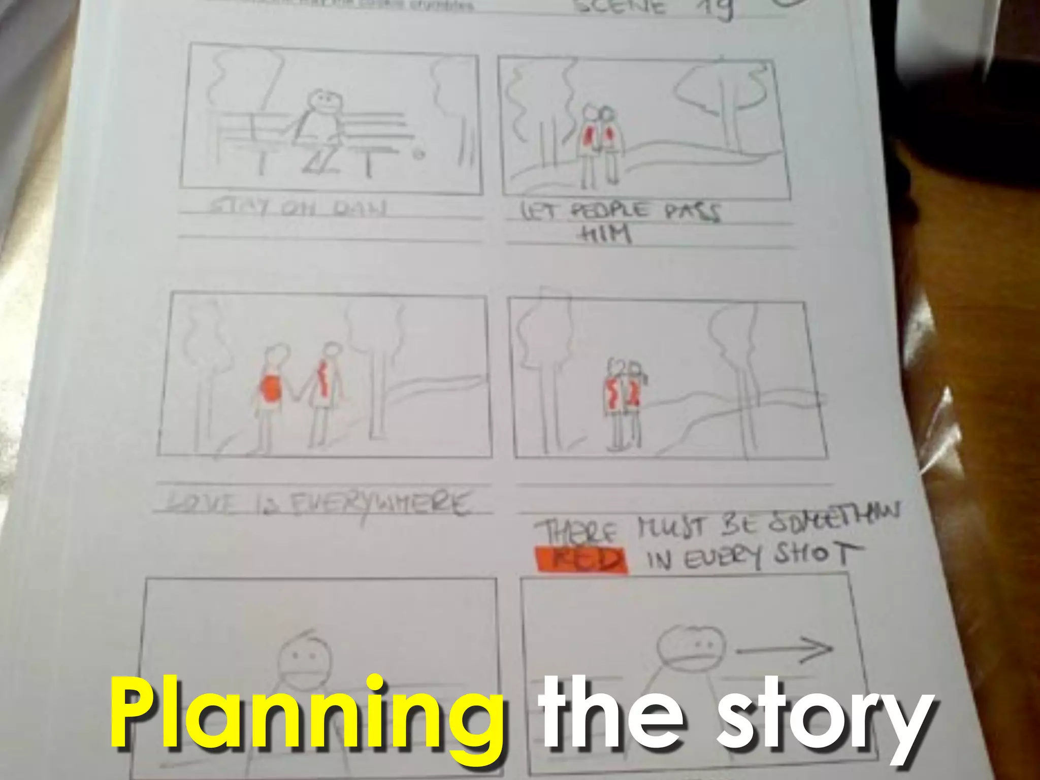Planning the story
 