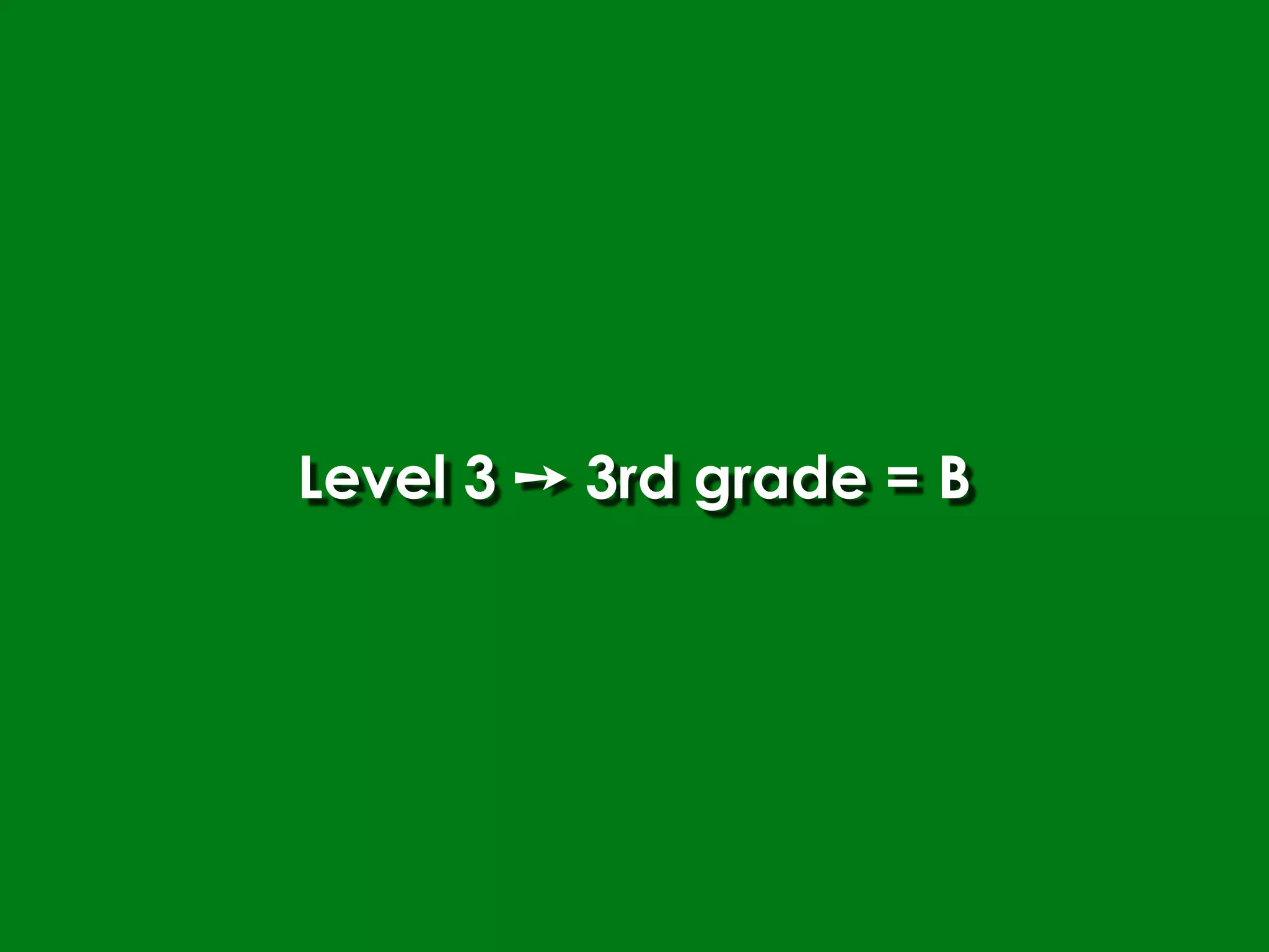 Level 3 ➙ 3rd grade = B
 